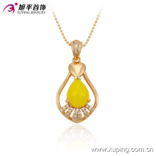 32539 Xuping coeur noble en forme de jaune pendentif opale aimant or rempli de bijoux en gros